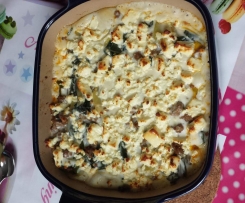 Kartoffel-Hack-Mangold Auflauf mit Schafskäse 