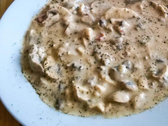 leichte Pilzrahmsauce mit Frischkäse