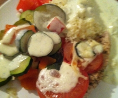 Hähnchenfilet mit Basilikumsoße