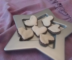 Schokoherzen nach Oma Hertha, Plätzchen mit Baiser, glutenfrei 