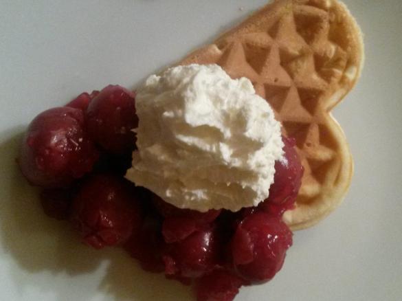 Schattenmorellen mit Vanillepudding angedickt