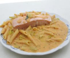 Lachs Lauch Penne