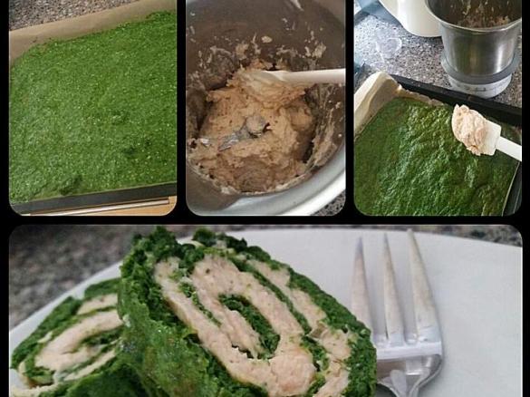 Spinat-/Lachsröllchen