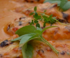 Hähnchenbrustfilet überbacken mit Gorgonzolasauce 