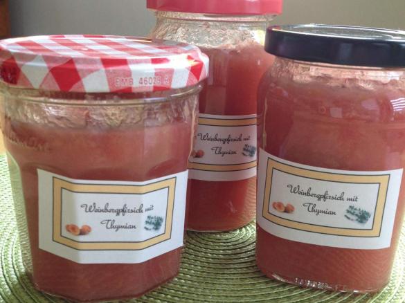 Weinbergpfirsich Marmelade mit Thymian