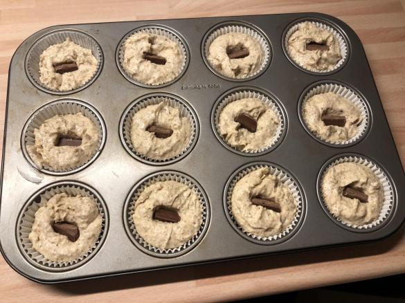 Marzipan-Haselnuss-Muffins mit Nougatkern