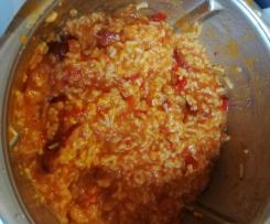 Tomaten-Paprika-Reis mit Cabanossi