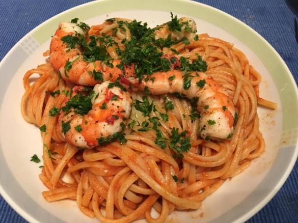 Linguine mit Riesengambas