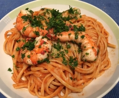 Linguine mit Riesengambas