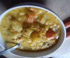 pikanter Kürbis (Kartoffel, Lauch) Eintopf