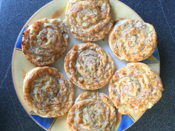 Schnelle Käse-Schinken-Schnecken