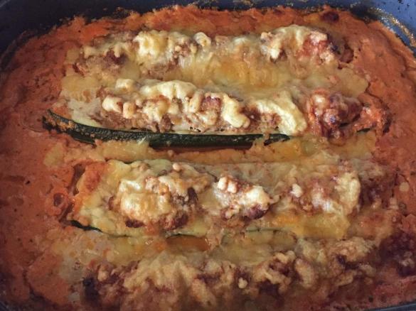 Zuccini mit Hackfleisch aus dem Ofen 
