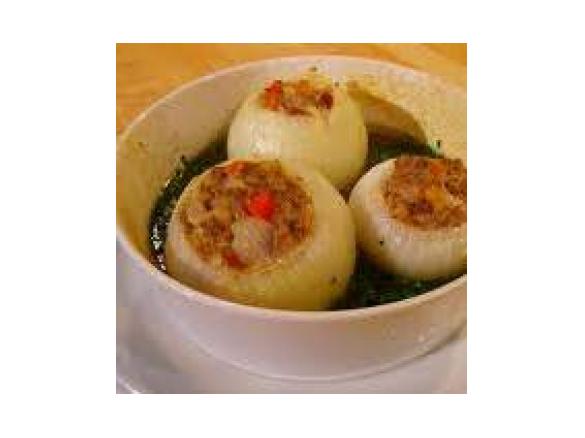 Gefüllte Zwiebeln mit Schinken und Kartoffeln (WW geeignet)