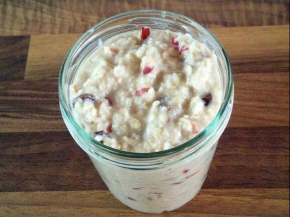 0vernight - Frühstück mit Apfel und Banane