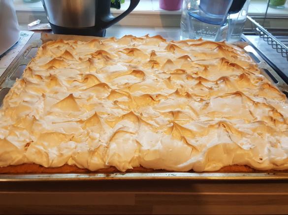 Rhabarberkuchen mit Vanille und Baiser