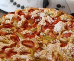 Rhabarber-Erdbeer-Joghurt Kuchen