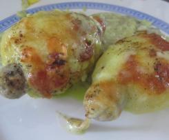 Kartoffel Hot Dogs überbacken