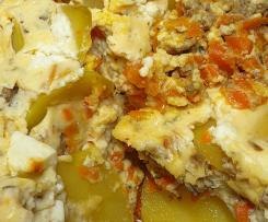 Kartoffel Möhren Auflauf mit Hack und Feta WW