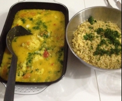 Blumenkohl-Kokos-Curry mit Bulgur (aus Buch: Wertvoll genießen)