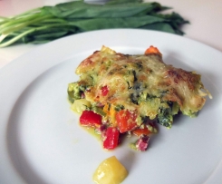 Gemüse-Kartoffelauflauf mit Bärlauchhollandaise