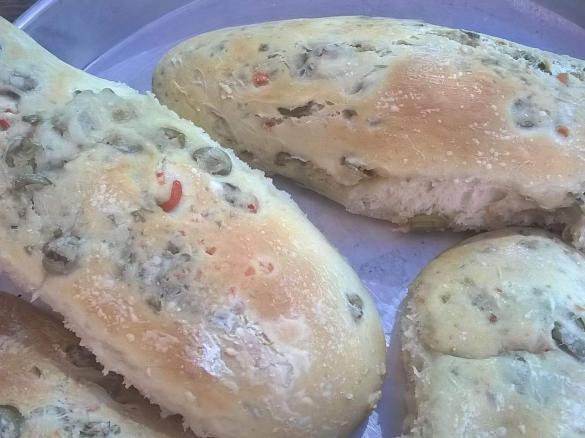 Ciabatta mit grünen Oliven