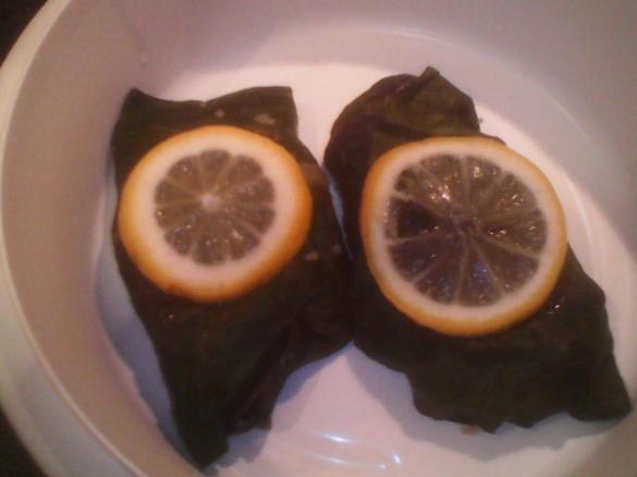 Mangoldwickel Orientalisch mit Joghurt Dipp