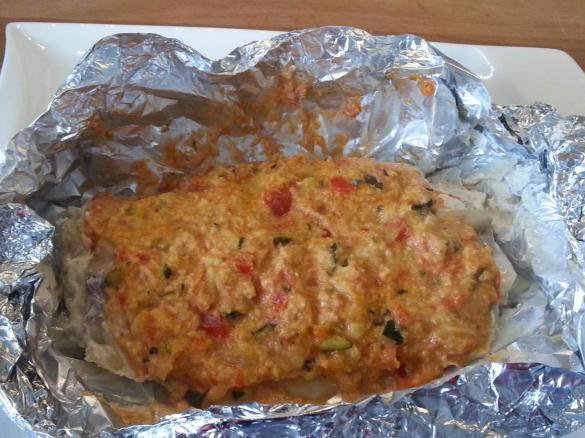 Gedämpfter Seelachs unter Gemüsehaube