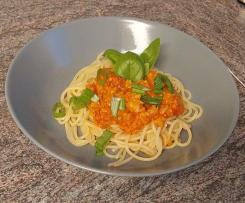 Blumenkohl - Bolognese mit Spaghetti