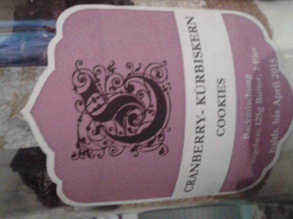 Backmischung im Glas  *Cranberry-Kürbiskern- Cookies*