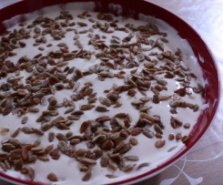 Rote Grütze Creme mit Sonnenblumenkernen