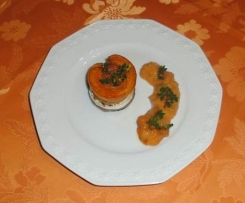 Aprikosen-Käse-Taler mit Dip