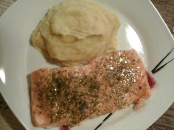 Selleriepüree mit Lachs (all in one)