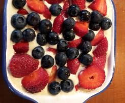 Frühstücksauflauf mit Haferflocken,Quark und Früchten