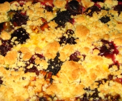 Kleckselkuchen (schlesiescher Streuselkuchen) Zwetschgen Quark Mohn Pflaumenmus Streusel Quarkölteig