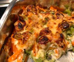 Brokkoli-Karotten Gratin mit Hähnchen
