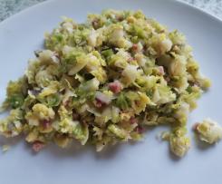 Rosenkohl mit Speckwürfeln