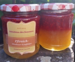 Pfirsich-Himbeer-Schichtkonfitüre