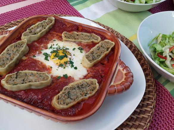 Schwäbische Shakshuka mit Maultaschen - SWR1 Pfännle Rezept
