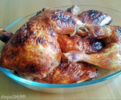 Hähnchenschenkel, mariniert süß-scharf