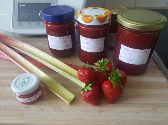 Erdbeer-Rhabarber-Vanille Marmelade