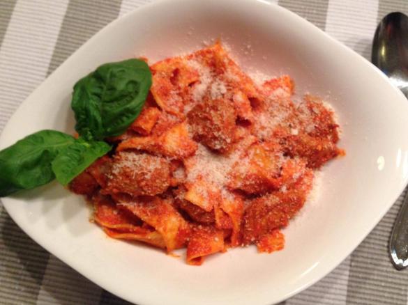 Spaghetti mit Paprika-Mandel-Soße
