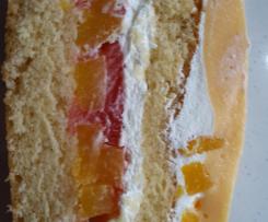 Joghurt-Sahne mit Pfirsiche