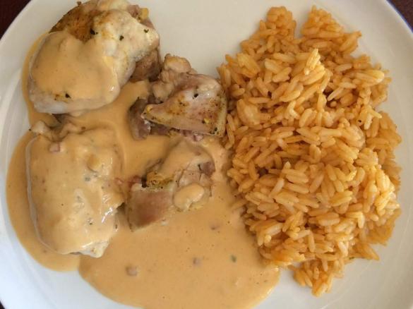 Hähnchenrouladen mit Reis