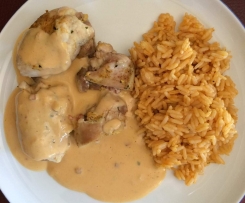 Hähnchenrouladen mit Reis