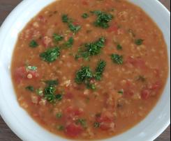 Linsen-Tomatensuppe mit Kokos und Curry nach Ottolenghi