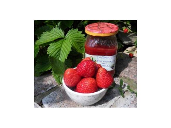 Erdbeer-/Himbeermarmelade mit Zitronenmelisse