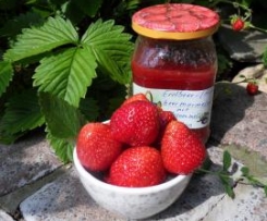 Erdbeer-/Himbeermarmelade mit Zitronenmelisse