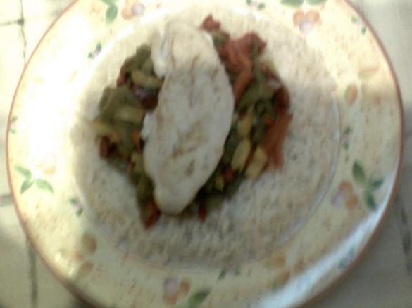 Hähnchensteak, Paprika, Reis