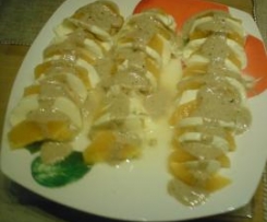 Orange-Mozzarella mit Joghurt Balsamico Dressing --> winterliche Vorspeise