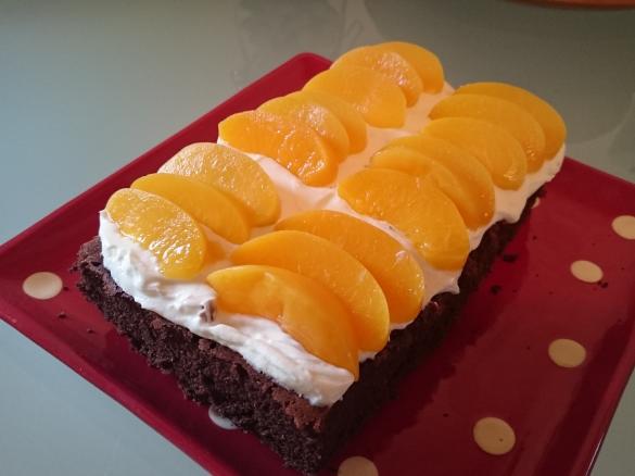 Low carb Pfirsich-Schoko-Schnitten